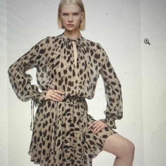 Anine Bing animal print silk dress size M - Picture 6 of 9